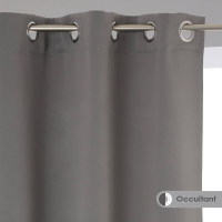 Atmosphera Verduisterende Gordijnen Set 2x B135xL240 cm   Grijs   Met Ringen   Kant en Klaar