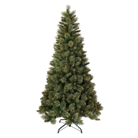 Shimmery Golden Bristle kunstkerstboom   228 cm   Groen met goud   Diameter 122 cm   1059 tips   Met glitters   Metalen voet