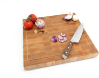 BonFeu BonButcher Block Snijplank   Massief Hout   40x40x5 cm   Met Antislip