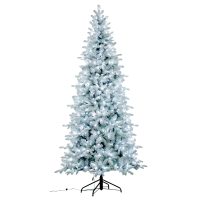 Snowy Blue Comet verlichte kunstkerstboom   228 cm   White flocked   Diameter 114 cm   1765 tips   550 ledlampjes (koud wit)   Besneeuwd/Frosted