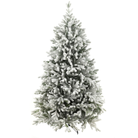 Snowy Hamilton Hinged kunstkerstboom   213 cm   Wit geflockt donkergroen   Diameter 140 cm   3929 tips   Besneeuwd/Frosted   Metalen voet