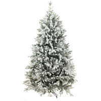 Snowy Hamilton Hinged kunstkerstboom   228 cm   Wit geflockt donkergroen   Diameter 152 cm   4598 tips   Besneeuwd/Frosted   Metalen voet