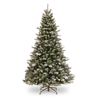 Snowy Sheffield Spruce Hinged Tree kunstkerstboom   167 cm   Wit geflockt donkergroen   Diameter 109 cm   1394 tips   Besneeuwd/Frosted   Metalen voet