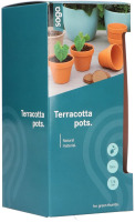 SOGO stenen terracotta potjes   7/8cm   7 stuks