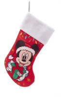 Kurt S. Adler   Disney© Mickey Mouse met kerstcadeau stocking/kerstsok   rood
