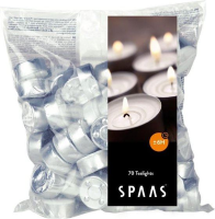 Spaas theelichtjes   70 stuks   6 branduren   wit