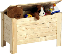 Practo Home speelgoedkoffer Hout   Manden en bakjes   40x80x50cm