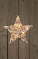 Anna's Collection   Verlichte jute ster met glitter   H40 cm   15 warm witte ledlampjes