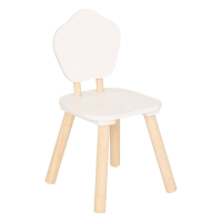 Atmosphera Kids Bloemen Kinderstoel   23x23x47cm   Wit Grenen/MDF   Ergonomisch & Speels Stoeltje