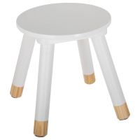 Atmosphera Kinderkrukje Tabouret Douceur – Ivoorwit – Hout – Stevig & Scandinavisch