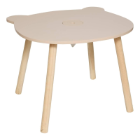 Atmosphera Kids Kindertafel – Teddybeer – diameter 60xH48 cm – Beige – Hout – Speeltafel/Tekentafel