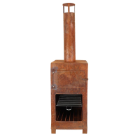 Esschert Design terraskachel met pizzaoven   38,9x39,9x140,5cm   roest