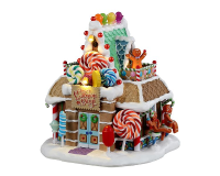 Lemax   'The Lollipop Shop'   Verlicht gebouw   Exclusief adapter (Werkt op batterijen)