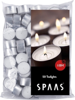 Spaas theelichtjes   55 stuks   8 branduren   wit