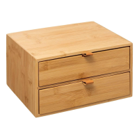5Five Tidy Smart Make up en Sieraden Organizer   Bamboe   2 Lades