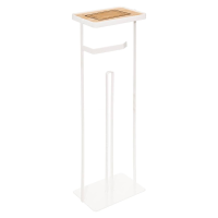 5Five Modern Toiletrolhouder met Telefoonplankje   59 cm   Wit   Metaal