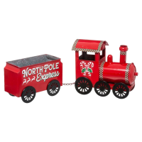 Fééric Lights & Christmas   Decoratieve kersttrein   L66xB13xH26 cm   rood