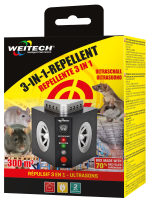 Weitech WK0311 3 in 1 Knaagdierverjager   240° bereik   Ultrasoon   Compact design