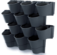 Prosperplast Cascade Wall Verticale Tuin   Antraciet   12 Potten   Modulair