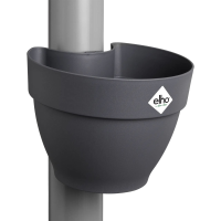 Elho bloempot Vibia Campana regenpijpbakje 22cm   Antraciet (Grijs)   Diameter 19 x H16 cm
