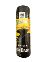 Budget line vuilniszakken voor prullenbakken van 20L   Met trekkoord   20 stuks   45x50cm