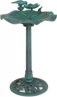 Waterschaal Voor Tuinvogels   Lotusblad Design   50x50x80 cm   Groen