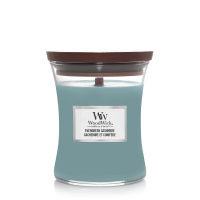 WoodWick geurkaars   Medium Hourglass   Evergreen Cashmere