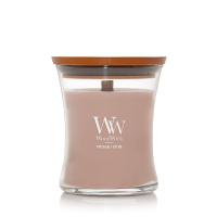 WoodWick geurkaars   Medium Hourglass   Patchouli Crème
