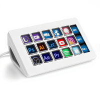 AJAZZ AKP153 Studio Deck streamcontroller, 15 makrotoetsen, zijscherm, trigger actie in software zoals OBS, Twitch, YouTube en meer, voor contentcreators, streaming en gaming, Mac/pc, wit