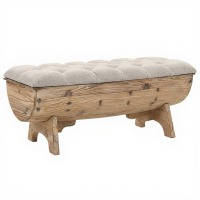 VidaXL opbergbank 103x51x44 cm massief hout en stof