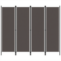 Vida Kamerscherm   4 Panelen, Antraciet, 200 x 180 cm