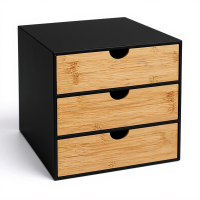 5Five Bamboe Lade eenheid   Zwart, 25 x 24 x 31 cm
