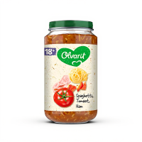 OLVARIT Spaghetti Tomaten Ham Baby Snack 18maanden+ 250gr