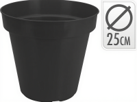 ProGarden bloempot tuindecoratie   kunststof, zwart, 25 cm