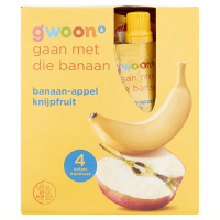 G'woon Knijpbare Banaan Appel Fruit   4 stuks, 360 g