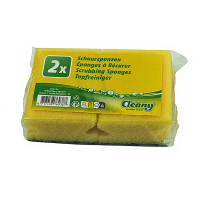 Schuursponzen met Handgreep, 2 Stuks (90 x 70 x 45 mm)