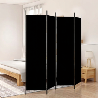Vida vidaXL 4 paneeldeur Vertrekafscheider Zwart 200x200 cm Stoffensoort