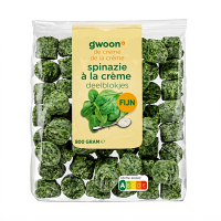 G'woon fijngehakte spinazie met room, deelblokjes 800 g
