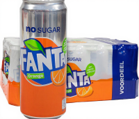 Fanta Sinaasappel Suikervrij 24 x 330 ml (slanke blikjes)