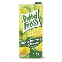 DubbelFrisss Witte Druif Citroen Fruit Frisdrank   1.5 L