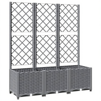 VidaXL Trellis Plantenbak met Trellis   Lichtgrijs, 120 x 40 x 136 cm