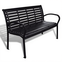 VidaXL tuinbank van staal en HKC   125 cm, zwart
