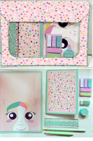 INPROB Eenhoorn Stationery Set   Roze, 9 stuks, 33 x 23 cm