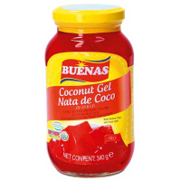 BUENAS Kokosgelei Rood (Nata De Coco) 340 g