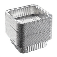 COOKER KING 6 inch vierkante aluminiumfolie borden, 50 stuks