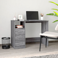 VidaXL bureau met lades 102x50x76 cm bewerkt hout grijs sonoma eiken
