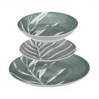 Secret de Gourmet Groene Harmonie Porseleinen Servieset   18 stuks, Groen