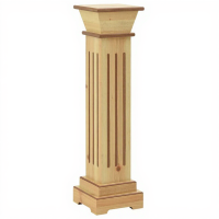VidaXL Klassieke kolom plantenstandaard   MDF hout, 17 x 17 x 66 cm, Bruin