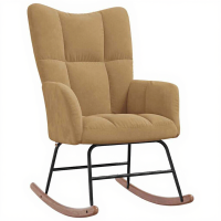 VidaXL Schommelstoel Velvet   Bruin, 61 x 78 x 98 cm