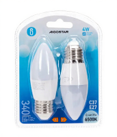 Aigostar LED A5 C37 E27 4W 6500K/dubbel   wit